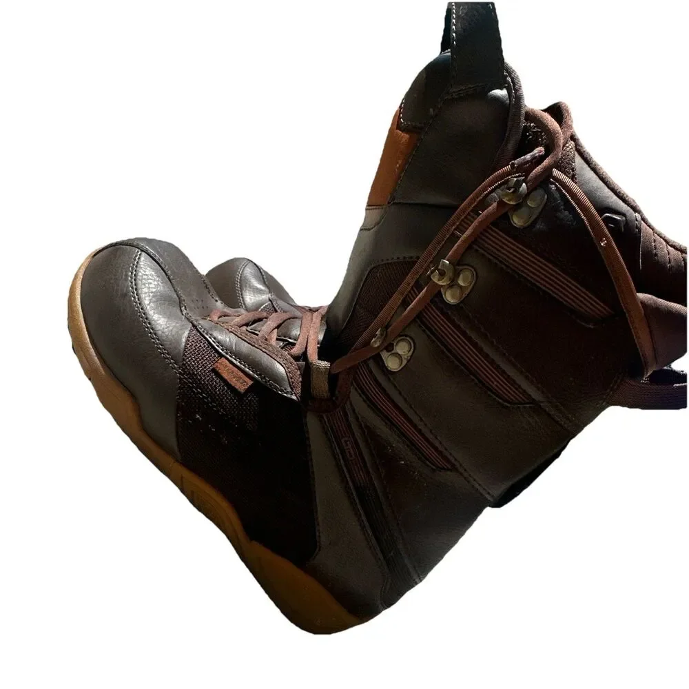 LTD Snowboard Boots Mens Size 10 Brown Black Lace Up Medium Flex Winter